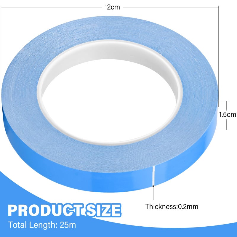 HOAOH Thermal Adhesive Tape, 25m x 15mm x 0.20mm Double Side Thermal Tapes Cooling Heatsink Pad Apply to LED, IGBT IC Chip Computer CPU GPU Modules MOS Tube SSD Drives - Image 3